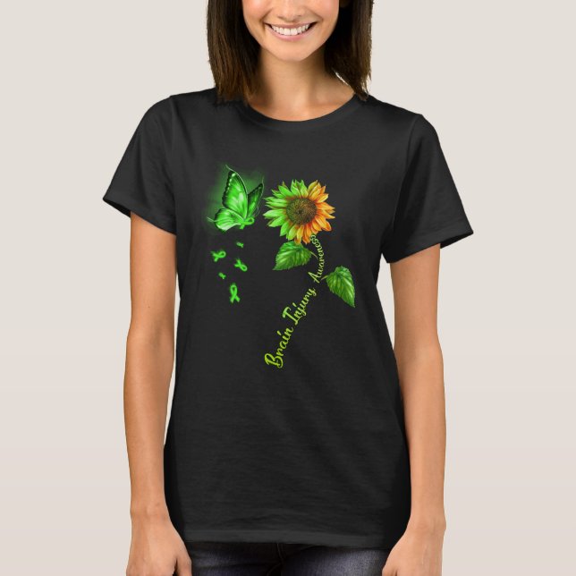 Camiseta Butterfly Sunflower Brain Injury Awareness (Frente)