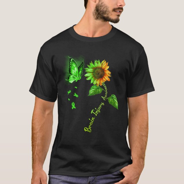 Camiseta Butterfly Sunflower Brain Injury Awareness (Frente)