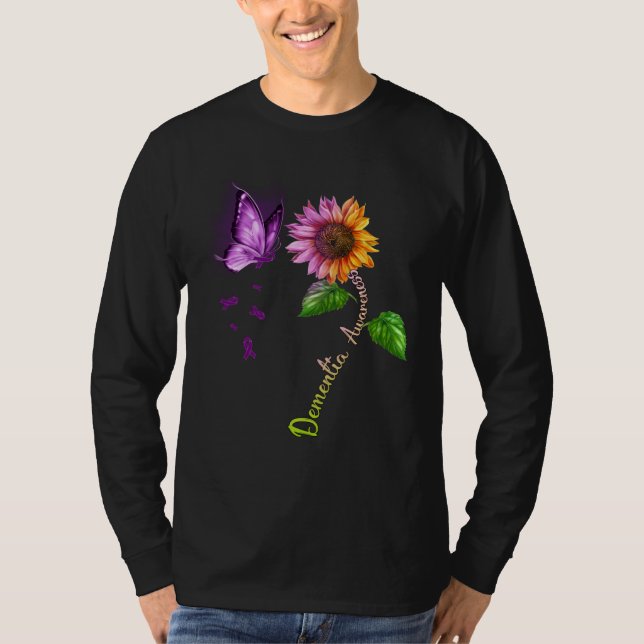 Camiseta Butterfly Sunflower Dementia Awareness (Frente)