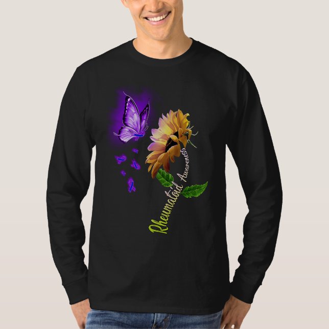 Camiseta Butterfly Sunflower Rheumatoid Awareness (Frente)