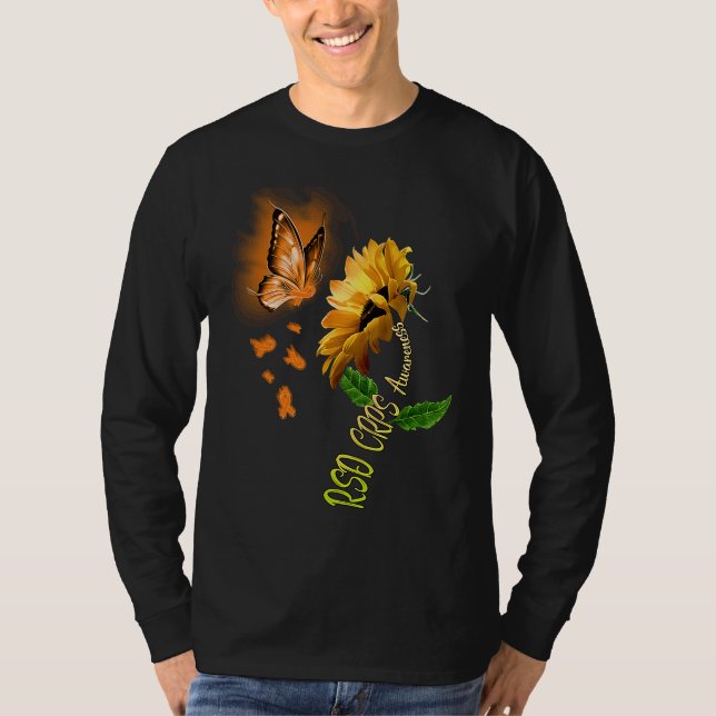 Camiseta Butterfly Sunflower RSD CRPS Awareness (Frente)