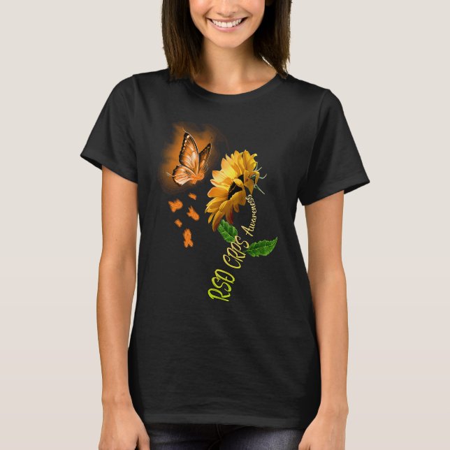Camiseta Butterfly Sunflower RSD CRPS Awareness (Frente)
