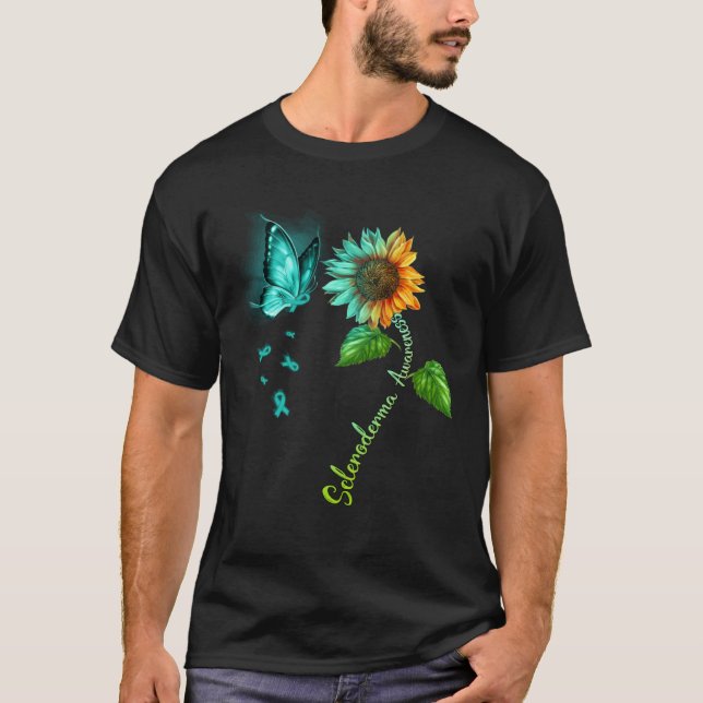 Camiseta Butterfly Sunflower Scleroderma Awareness (Frente)