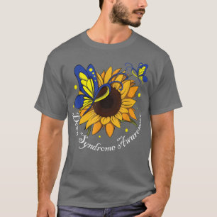 Camiseta Butterfly Sunflower World Down Syndrome Sensibiliz