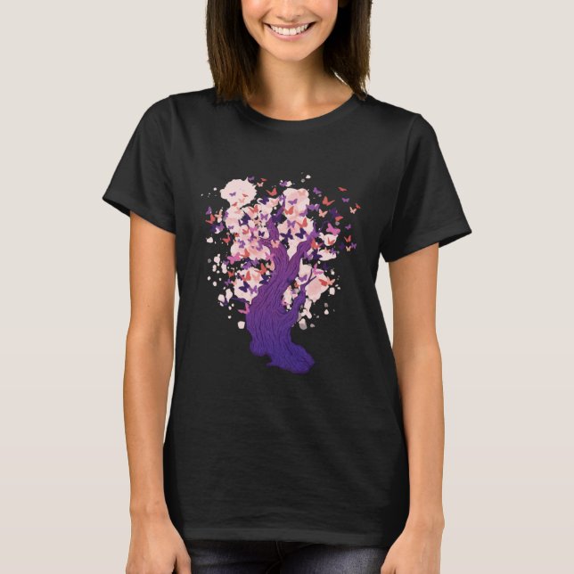 Camiseta Butterfly Tree Beautiful Butterflies Tree Nature (Frente)