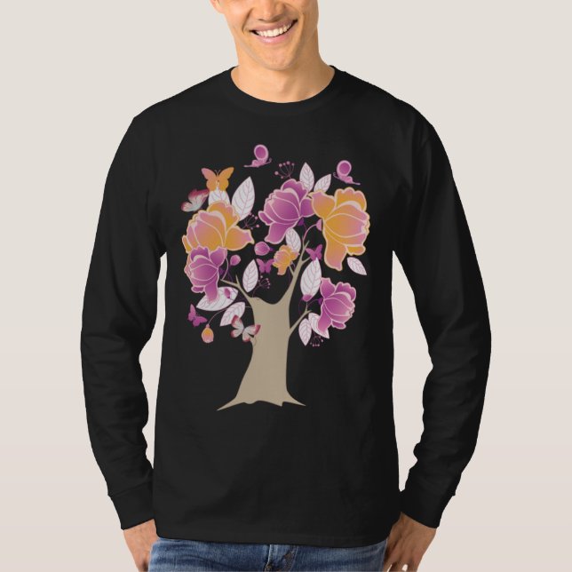 Camiseta Butterfly Tree Beautiful Butterfly Tree Butterflie (Frente)