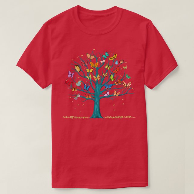 Camiseta Butterfly Tree Nature Insects Forest Wildlife  (Frente do Design)