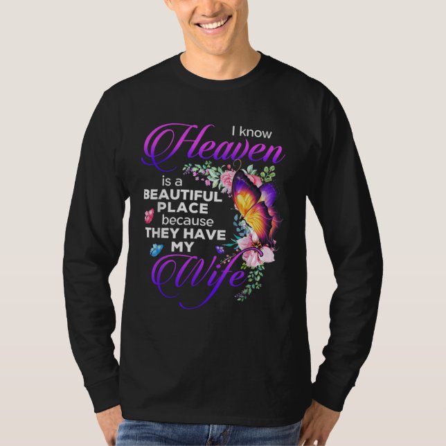 Camiseta Butterfly Wife In Heaven Beautiful Place Angel Gua (Frente)