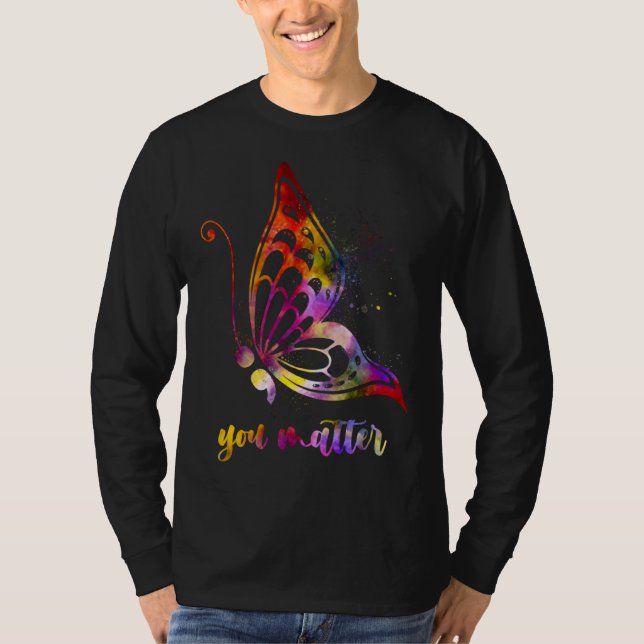Camiseta Butterfly You Matter LGBT Suicide Prevention Aware (Frente)