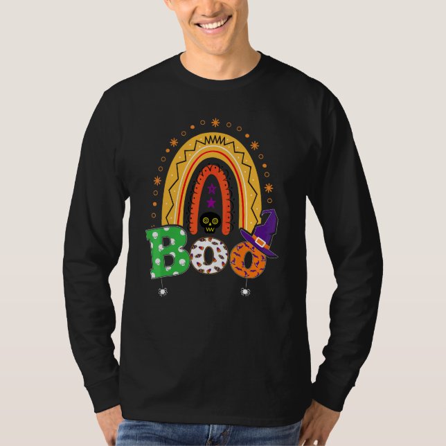 Camiseta Buu Com Aranhas E Chapéu De Bruxa Halloween Arco-í (Frente)