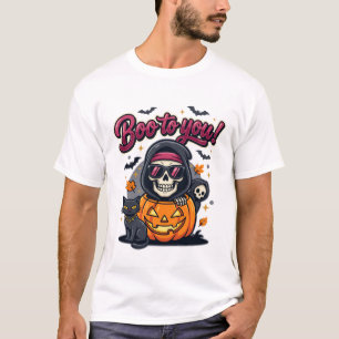 Camiseta Buu para Você Abóbora de Esqueleto de Halloween