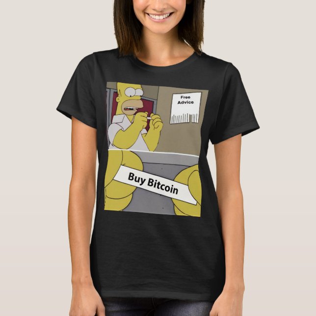 Camiseta Buy Bitcoin Meme |Funny Crypto Cartoon Art T-Shirt (Frente)