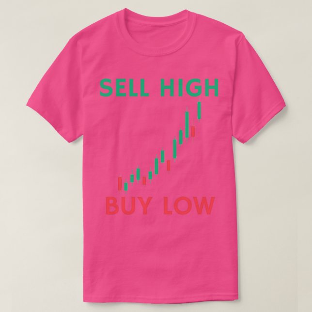 Camiseta Buy high sell low candle sticks crypto stock marke (Frente do Design)