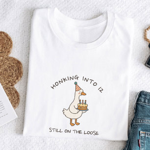 Camiseta Buzinando no Ganso de Aniversário Idade Divertida