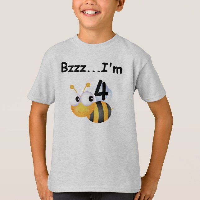 Camiseta Buzz Bumblebee 4º Aniversário T-shirts e presentes (Frente)