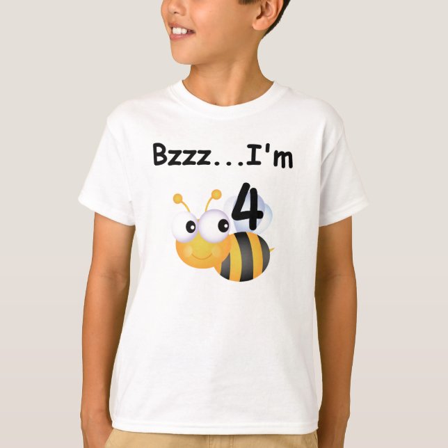 Camiseta Buzz Bumblebee 4º Aniversário T-shirts e presentes (Frente)