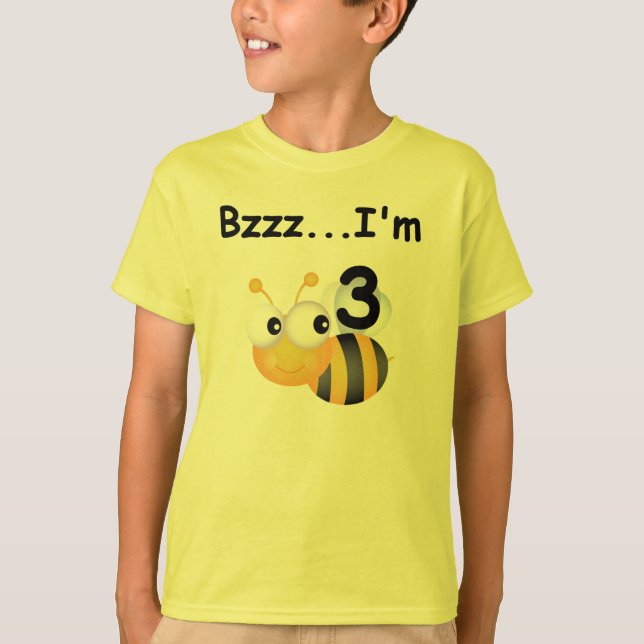 Camiseta Buzz Bumblebee aniversário de 3 anos T-shirts e pr (Frente)