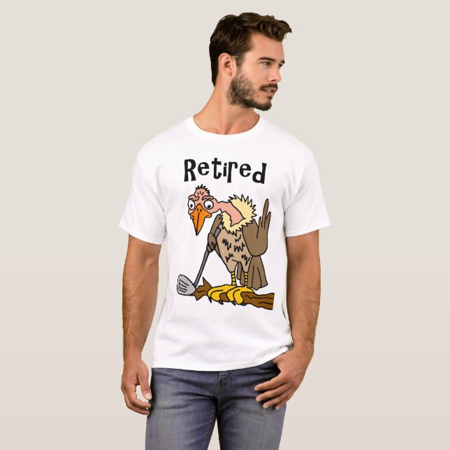 Camiseta Buzzard velho engraçado que joga desenhos animados (Frente Completa)