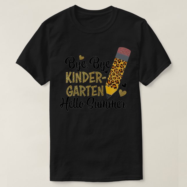 Camiseta Bye, Bye Kindergarten Hello Summer Peace Out Kinde (Frente do Design)