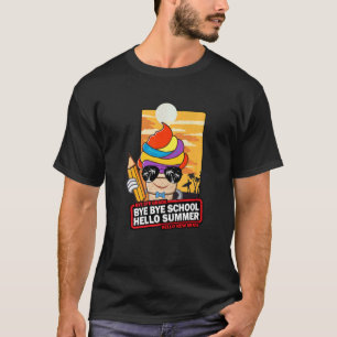 Camiseta Bye Bye Primeiro Grau Alô Professor de Verão