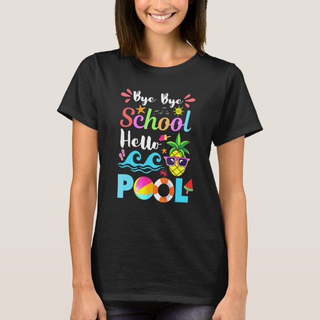 Camiseta Bye Bye School Hello Piscina Summer Stuacher 2 (Frente)