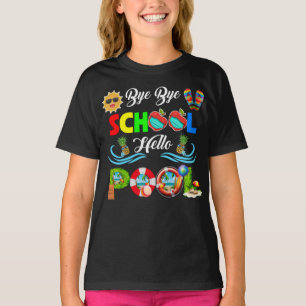 Camiseta Bye Bye School Hello Piscina Teacher Squad Summer