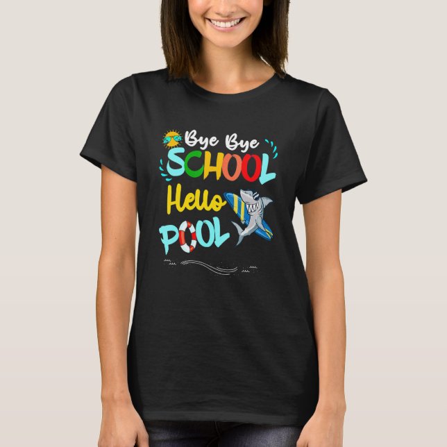 Camiseta Bye Bye School Hello Sea Piscina Surfing Sunglass (Frente)