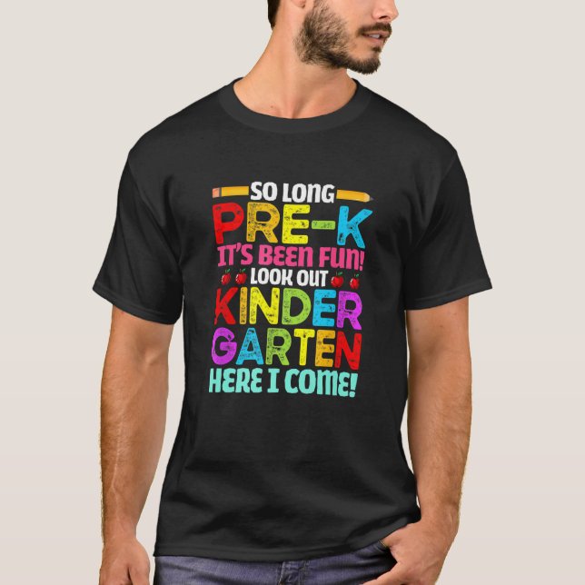 Camiseta Bye Pre K Cute Back To School Look Out Kindergarte (Frente)