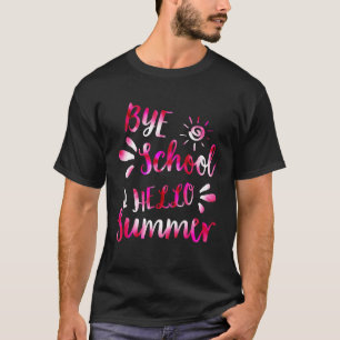 Camiseta Bye School Hello Summer Tie Dye no verão 5