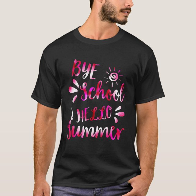 Camiseta Bye School Hello Summer Tie Dye no verão 5 (Frente)