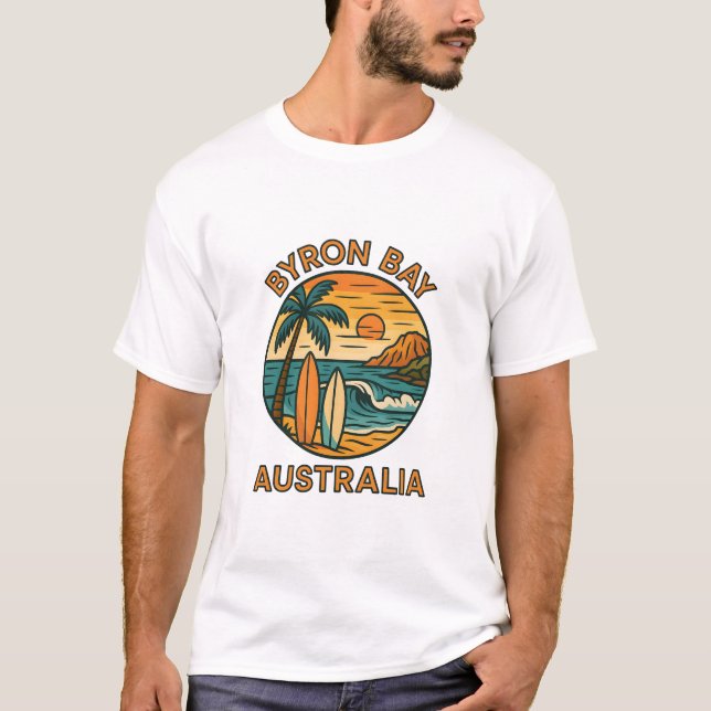 Camiseta Byron Bay Sunrise – Coastal Summer Vibes (Frente)