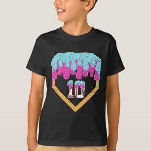 Camiseta Bysebyll Drip 10 Year Old Sorvete 10º Aniversário
