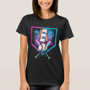 Camiseta Bysebyll Drip 6º Aniversário Home Plate Meninos Ju