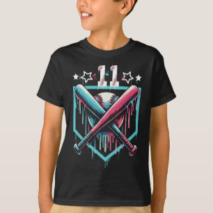 Camiseta Bysebyll Drip Aniversário de 11 anos Meninos Númer