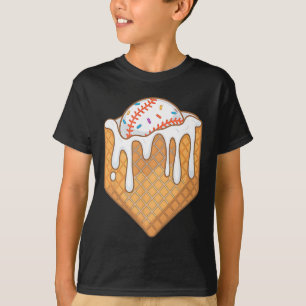 Camiseta Bysebyll Home Plate Sorvete Gotejamento Diversão E
