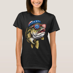 Camiseta Byss Fish 4 De Julho Bandeira Americana Dos EUA Pa