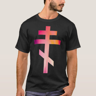 Camiseta Byzantine Cross Russian Orthodo Three Bar Cross