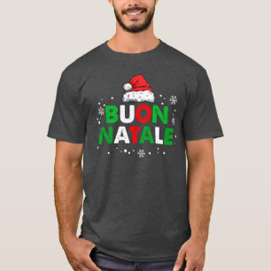 Camiseta Bz23 Buon Natale Chapéu de Papai Noel Natal Feliz
