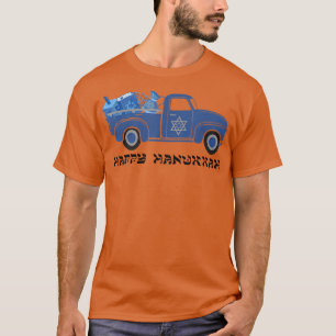 Camiseta BZw2 Caminhão Feliz Hanukkah Menorah Fazenda Vida 