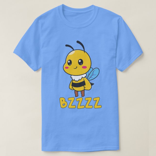 Camiseta BZZZ Abelhas para Crianças em Cuta para Crianças - (Frente do Design)