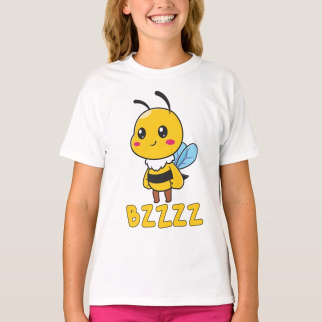 Camiseta BZZZ Abelhas para Crianças em Cuta para Crianças - (Frente)