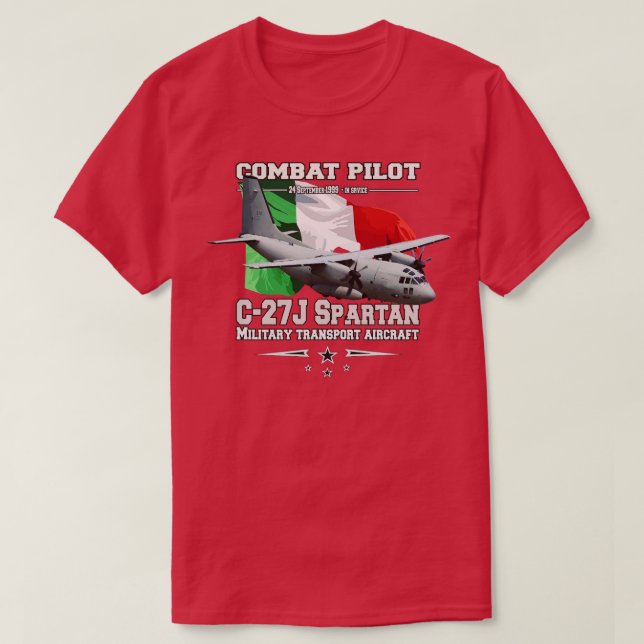 Camiseta C27J Aeronaves militares de transporte de espartan (Frente do Design)