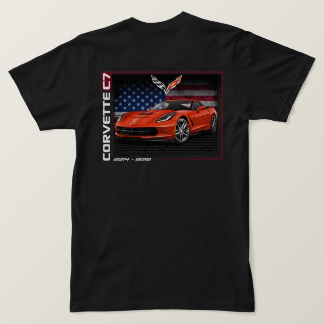 Camiseta C7 Corvette - Camiseta-T de uso masculino (Verso do Design)