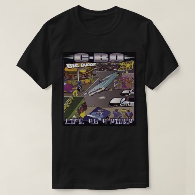 Camiseta C-BO - Vida como um t-shirt do preto do cavaleiro (Frente do Design)