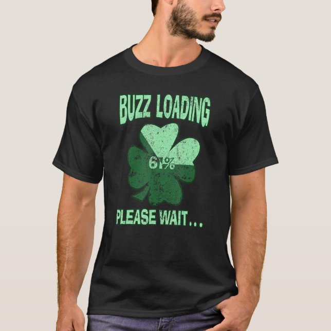 Camiseta C Buzz de feriado de Dia de São Patrício verde car (Frente)