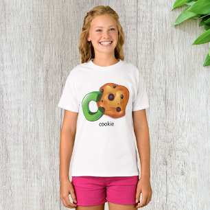 Camiseta C é para Biscoito Letra do Alfabeto Chip de Chocol