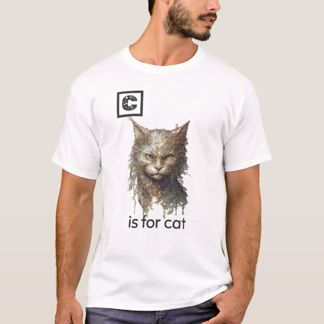 Camiseta C é para Cat T-Shirt (Frente)