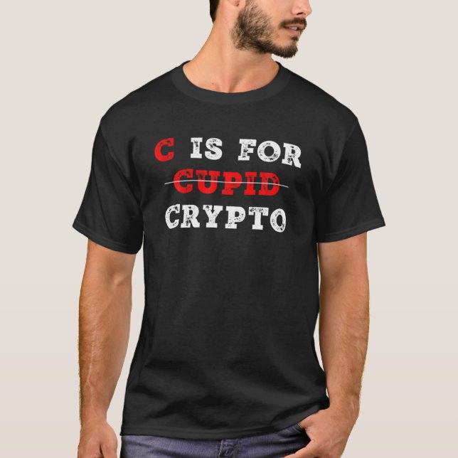 Camiseta C É Para Cupido Cripto Para Presente Cupido Engraç (Frente)
