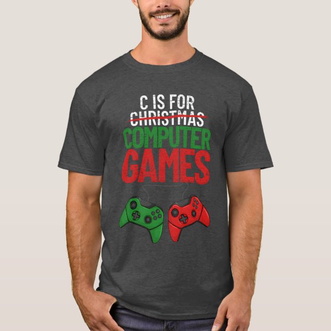 Camiseta C É Para Jogos De Vídeo Jogo De Jogo Com Presente  (Frente)