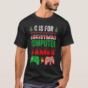 Camiseta C é para o Natal dos jogadores de jogos de computa